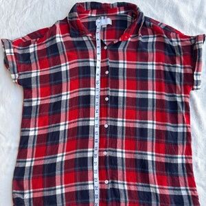 Plaid Red and Blue Women's Tunic Top